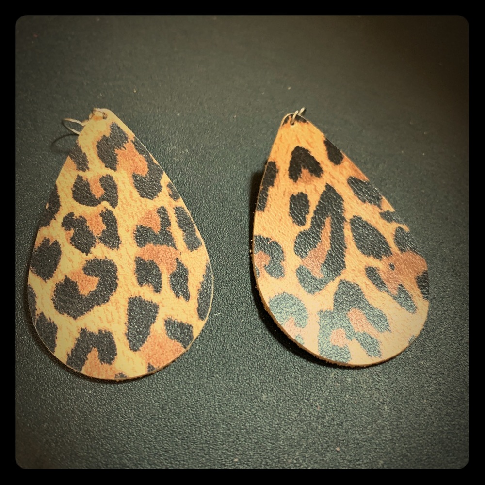 Large leather earrings